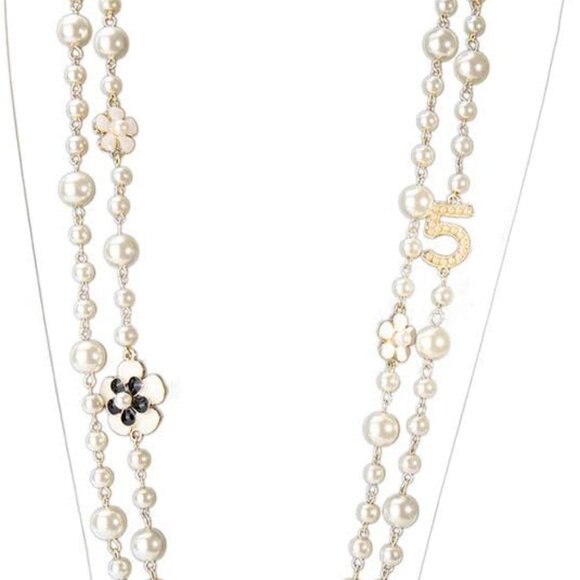 Women Long Layered Imitation Pearl Necklace Elegant Gift Jewelry - Picture 1 of 7